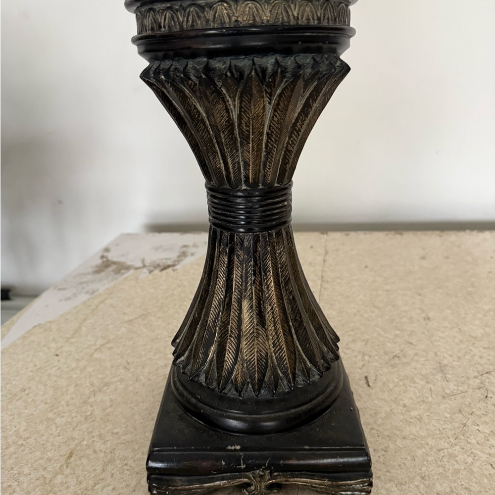 Elegant Brown and Black Decorative Pedestal